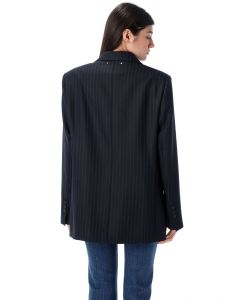 Single-breasted pin stripes blazer