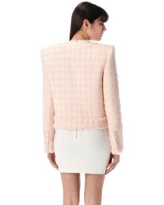 5-button textured tweed jacket